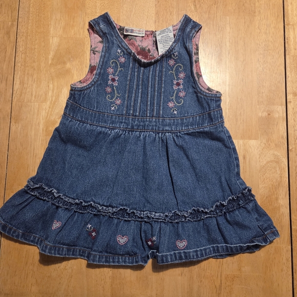 Faded Glory Other - Faded Glory Kids Floral Denim Dress Size 2T